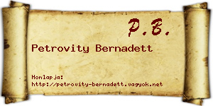 Petrovity Bernadett névjegykártya